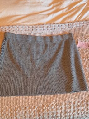 wild fable Ribbed Knit Mini Skirt - Gray